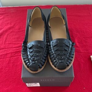 Nisolo Black Leather Huarache Sandal/Loafers